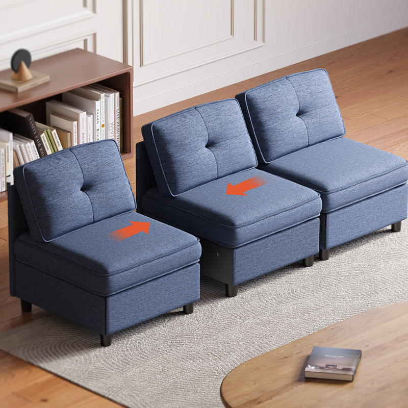 Canapé modulaire librement combiné avec rangement caché, canapé modulaire en tissu adapté aux animaux de compagnie pour s'adapter à votre style personnel 