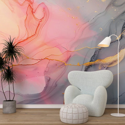 Papier peint en marbre Sunset Glow