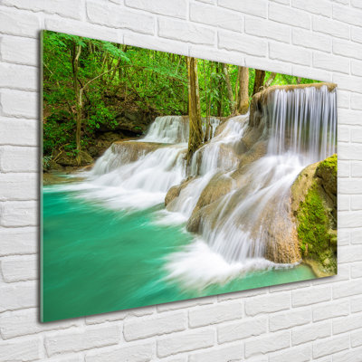 Waterfalls - No Frame Print on Glass