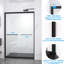 Cabine de douche à double cadre coulissant en aluminium de 44 à 48 po de largeur avec verre trempé chanfreiné de 8 mm, poignée anti-corrosion, poignée pour serviette et coulissante, installation réversible dans la salle de bain chanfreiné noir