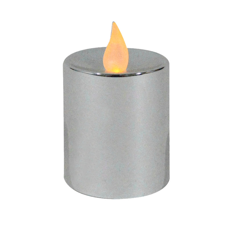 Bougie votive métallique sans parfum, Argent argent