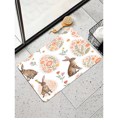 Tapis de bain œufs de Pâques et lapins, 16 po x 24 po