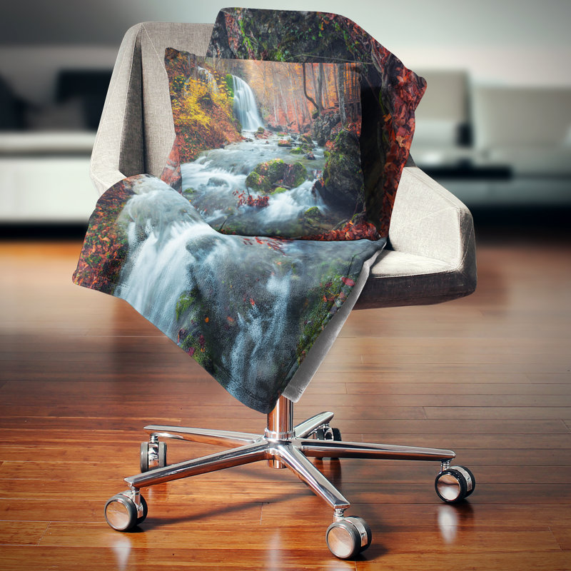 Coussin décoratif paysage d'automne, 18 po x 18 po, Coussin décoratif