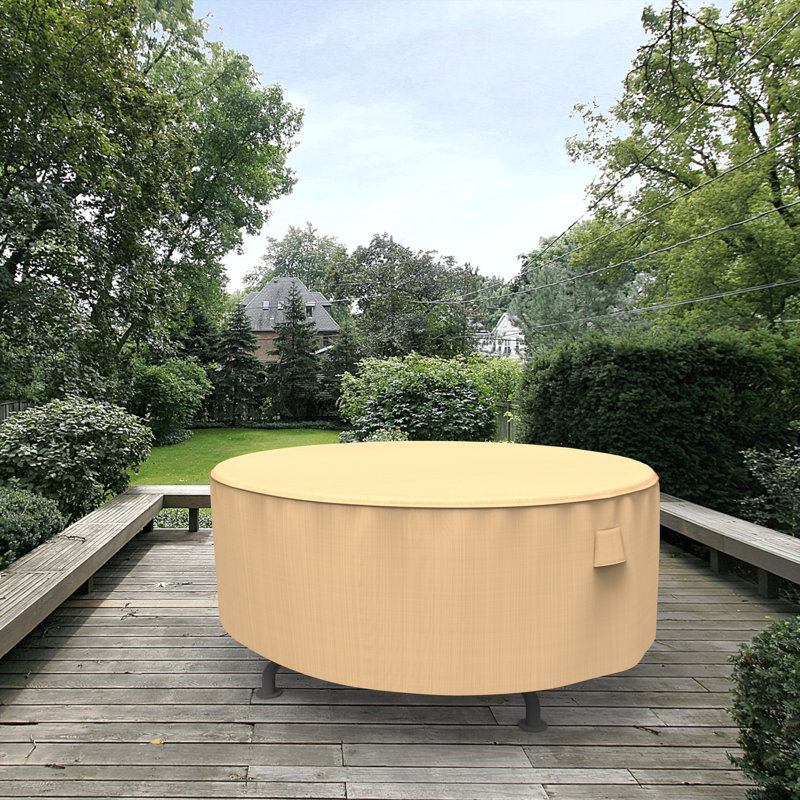 Housse pour table de patio Eduardo, H 28 po x l 60 po x P 60 po, Brun clair