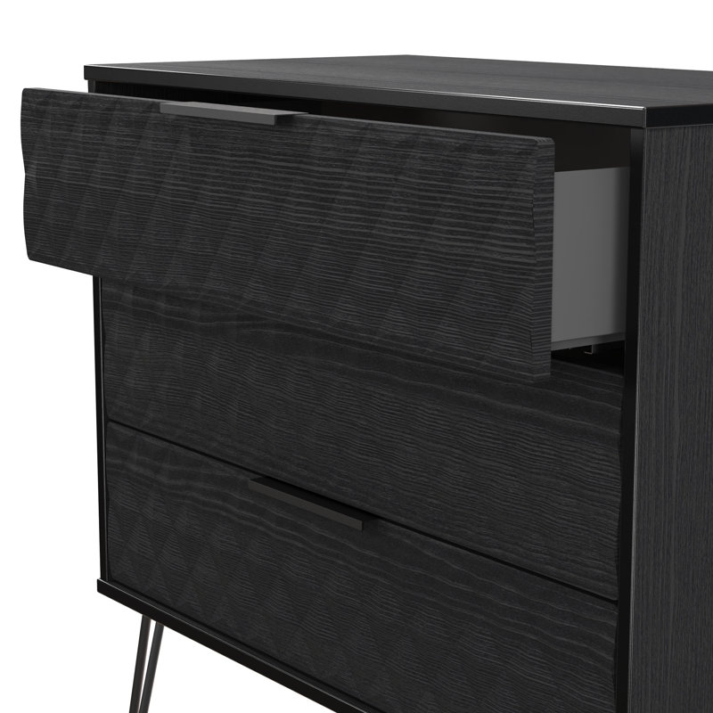 Talita 77cm W 3 - Drawer Chest of Drawers, Black