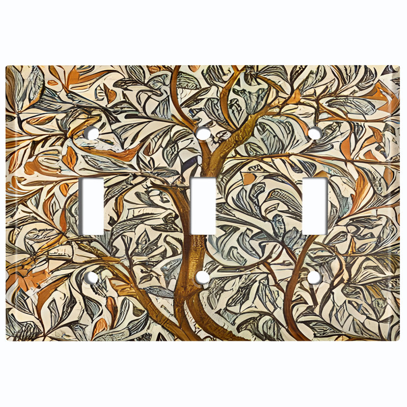 Copper Rust Patina Teal Print 3 - Gang Toggle Light Switch Standard Wall Plate