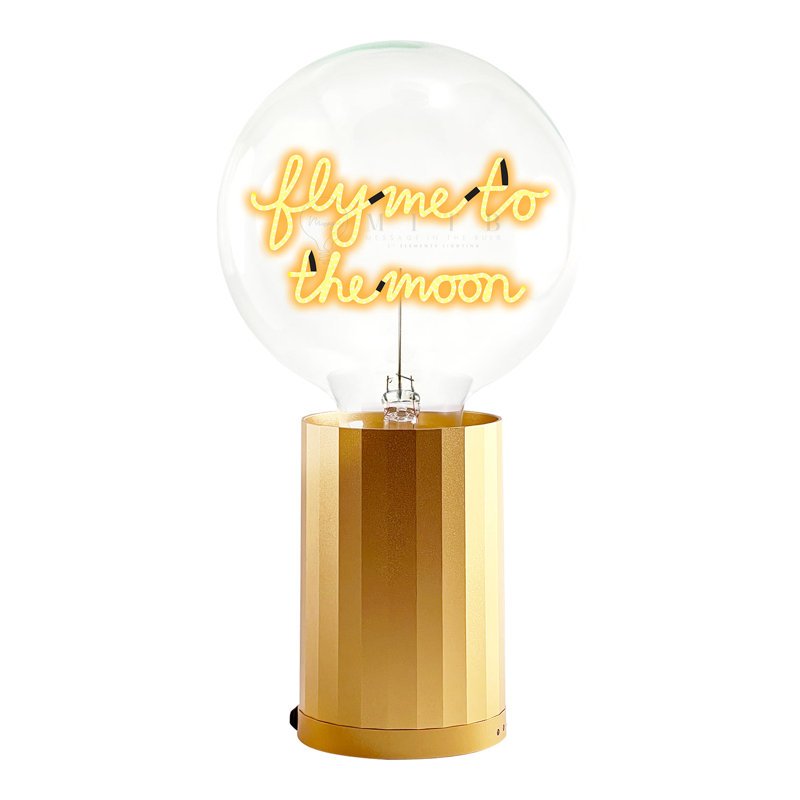Ampoule FLY ME TO THE MOON Lampe de table ambre avec base PORTABLE Or rose, Plastique, Jaune, H 5,5 po x l 4,92 po x P 9,5 po