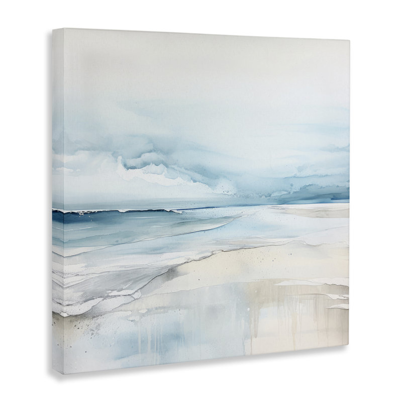  Art abstrait abstrait sur toile de rivage moderne par Irena Orlov, H 24 po x l 24 po