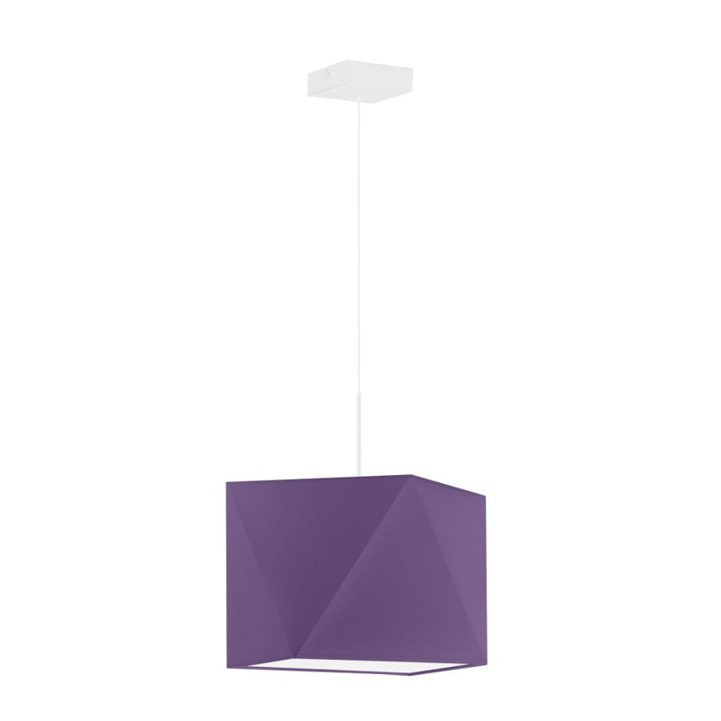 Denegar 1 - Light Single Pendant, White, Purple