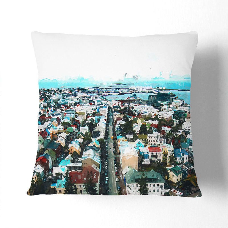 Abstract Square Cushion, 55cm H x 55cm W x 20cm D, White