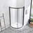 Breeze 40 in. L x 40 in. W x 77 in. H Round Corner Shower Kit in Black with Clear Sliding Door and Shower Base Pan (Walls not Included)-117411395-52937054