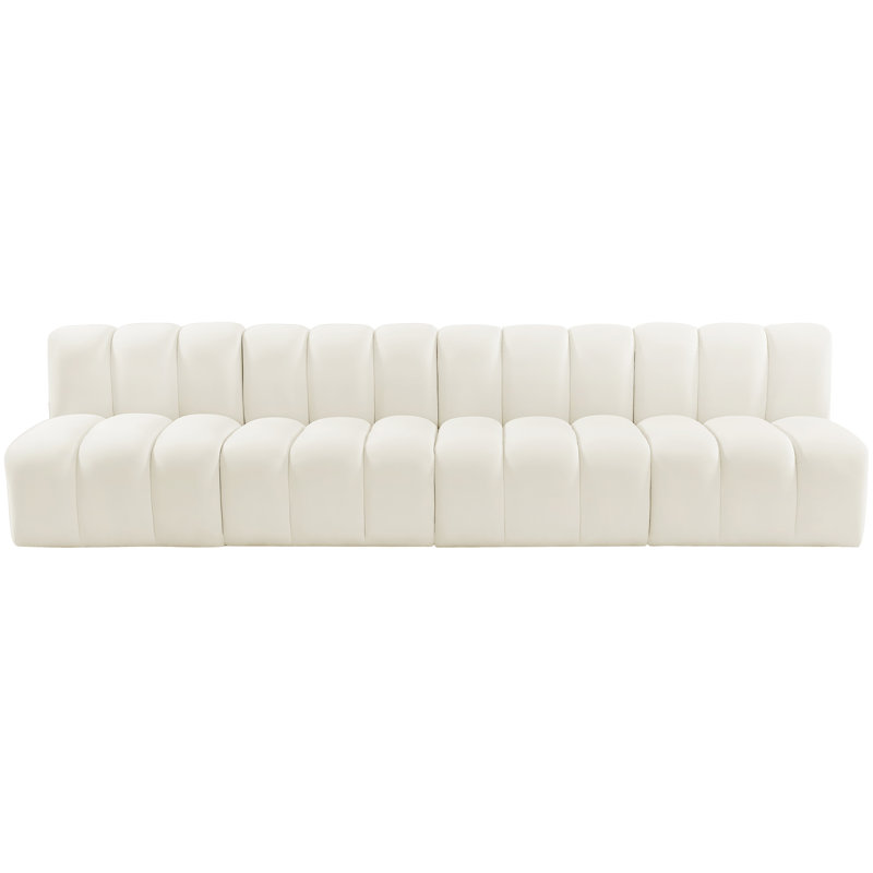 Kirchoffer Upholstered Sectional Reversible, Cream Velvet