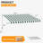13x10FT Manual Retractable Awning, Full Opening Hand Crank Patio Canopy, Green & White Striped-125374560