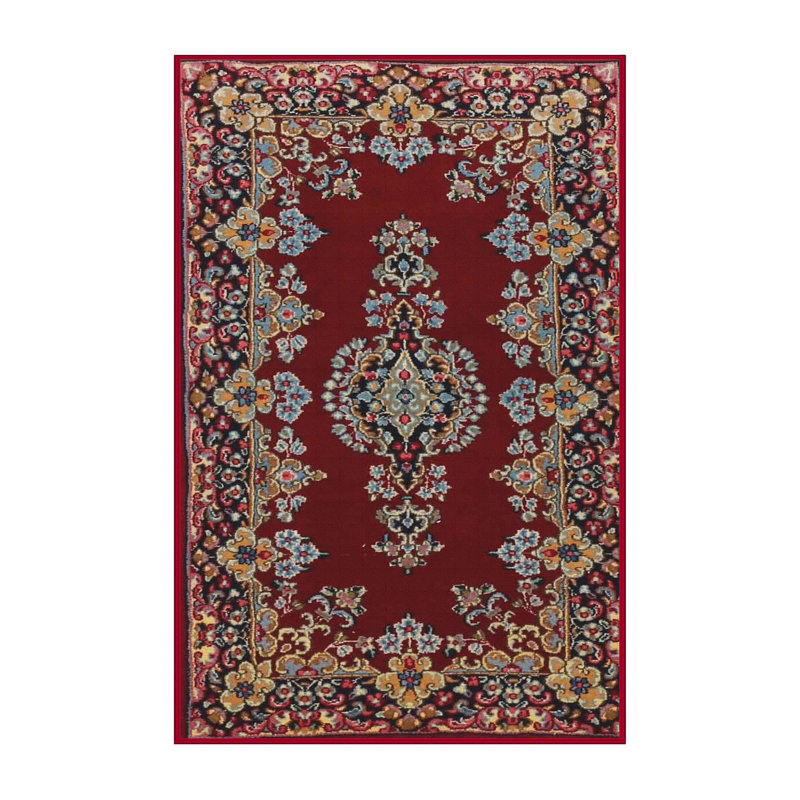 Tapis traditionnel rouge / beige Antonasia, Rectangle 5 pi x 7 pi