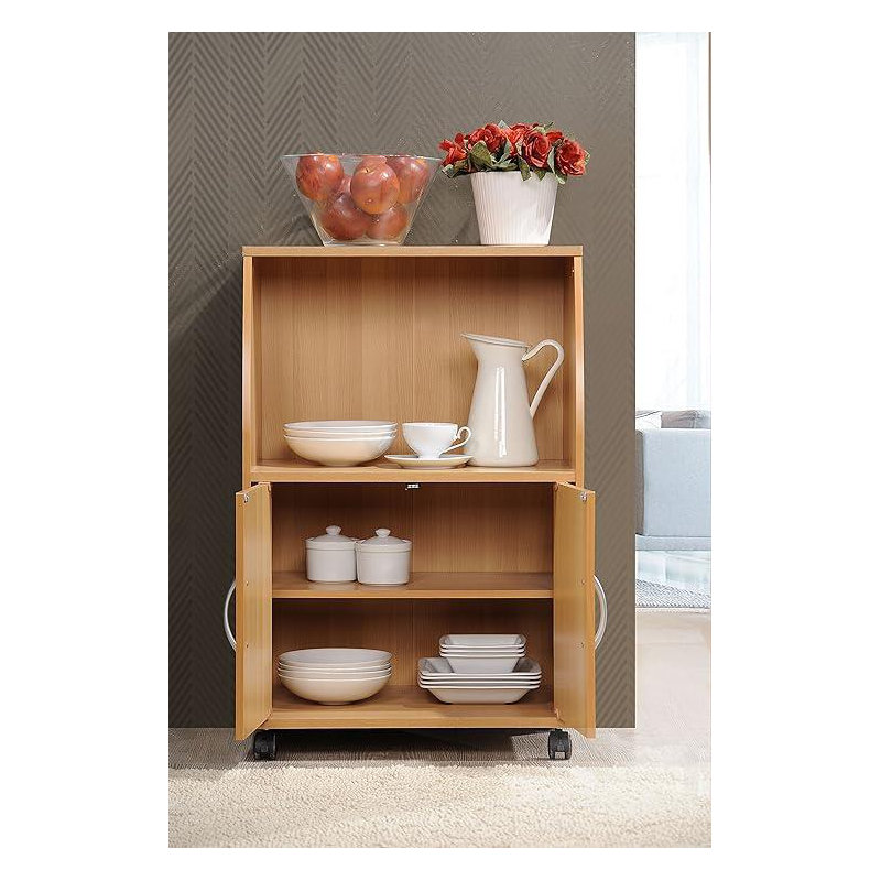 Mikhel Wood Kitchen Island, Beech
