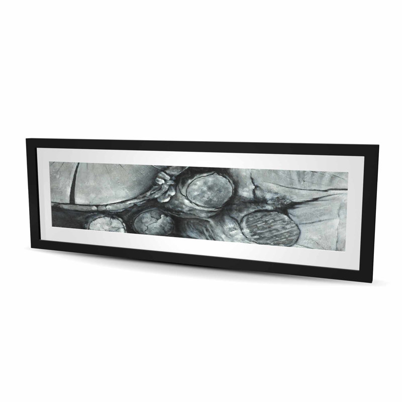 Bûches texturées en bois - reproduction matte encadrée monochrome, Noir