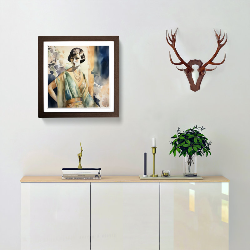 Single Picture Frame Print on Wood, Walnut