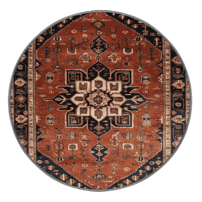 Machine Washable Persian Brown Area Rug