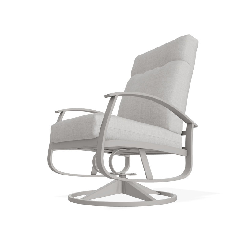 Belle Isle Outdoor Lounge Chair, Warm Gray, Ticking Fog