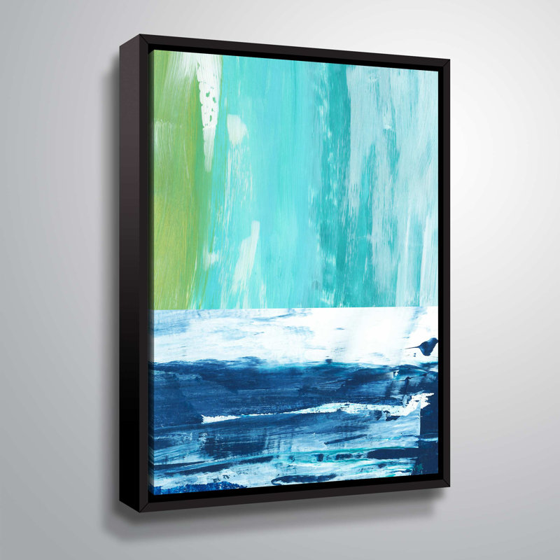 Ocean Layers No. VII - Print on Canvas, 24" H x 18" W x 2" D, Floater Framed