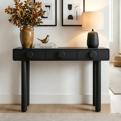 Mid Century Console Table With Solid Wood Legs