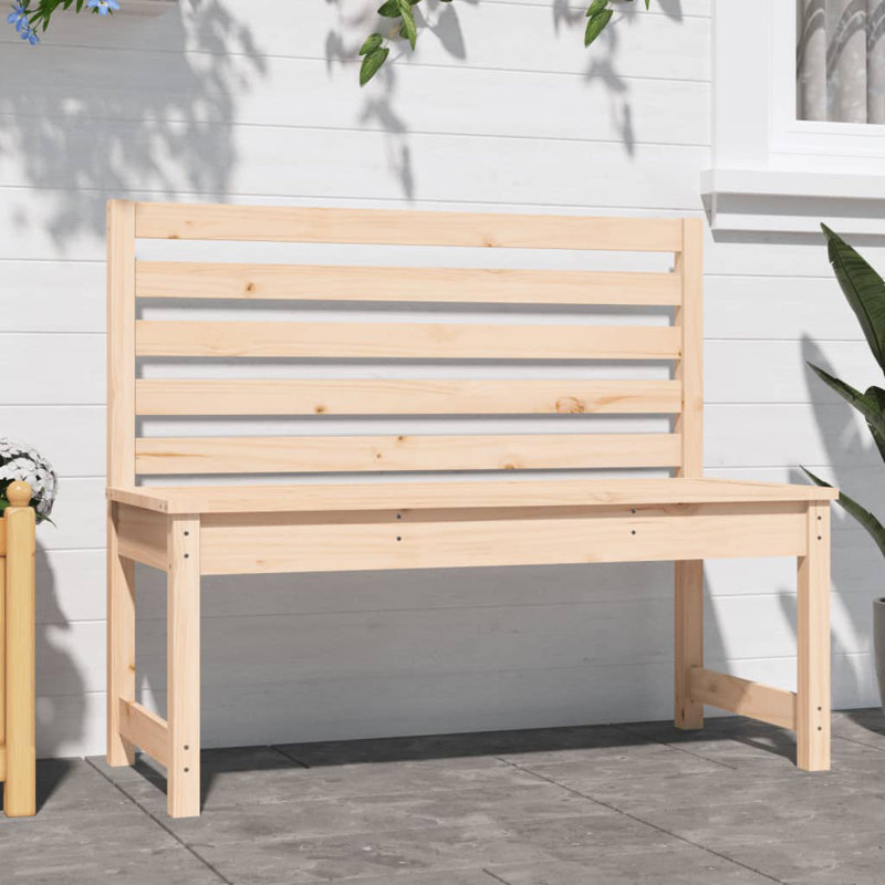 Thurner Solid Wood Outdoor Bench, Natural Pine