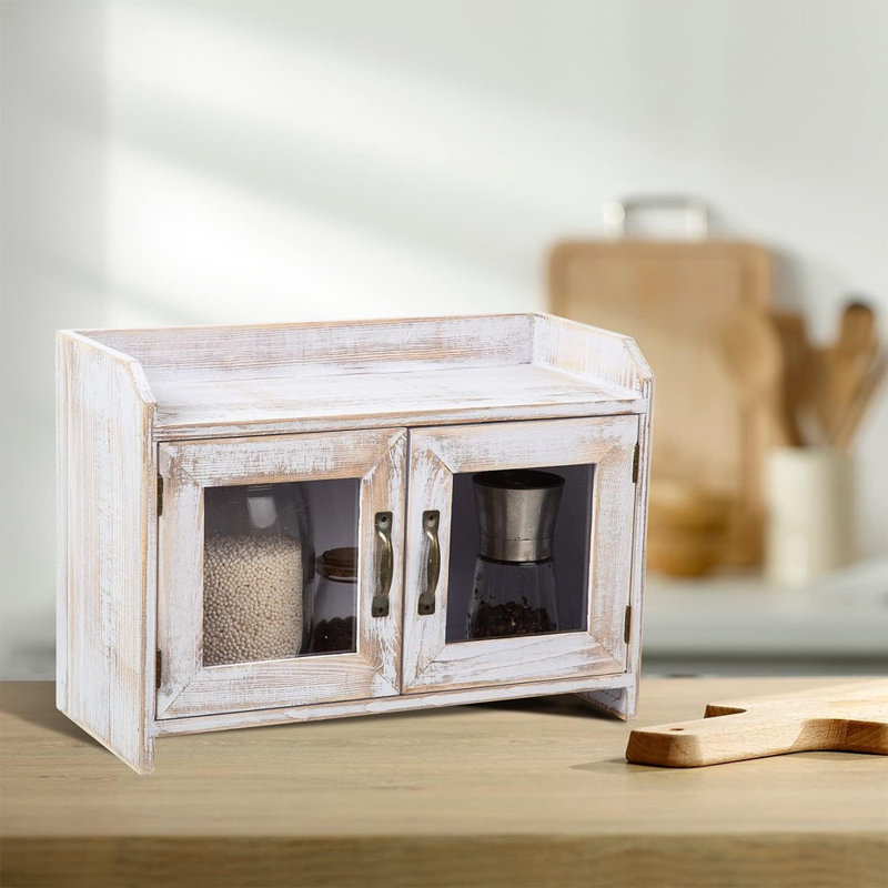 Étagère de rangement pour comptoir en bois blanc