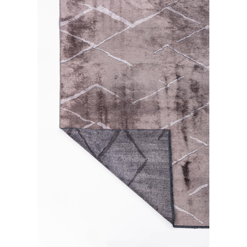 Rapture Abstract Area Rug in Gray, Rectangle 6'7" x 9'10"