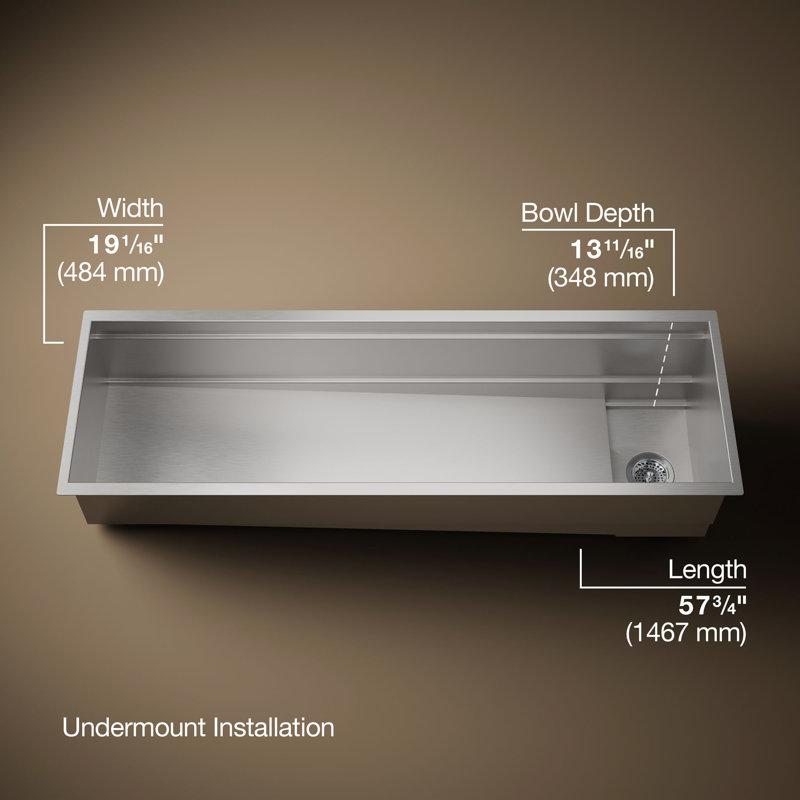 Synthos 57-3/4" Undermount Single-Bowl Kitchen Sink