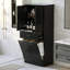 Armoire de rangement pour salle de bain avec deux paniers à linge, armoire de rangement avec portes et tiroir, armoire d'appoint-1055837280
