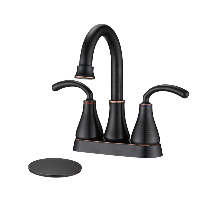 Centerset Bathroom Vanity Faucet With Drain Assembly, Oil Rubbed Bronze