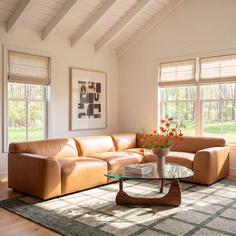 Morell 5-Piece Top Grain Leather Sectional
