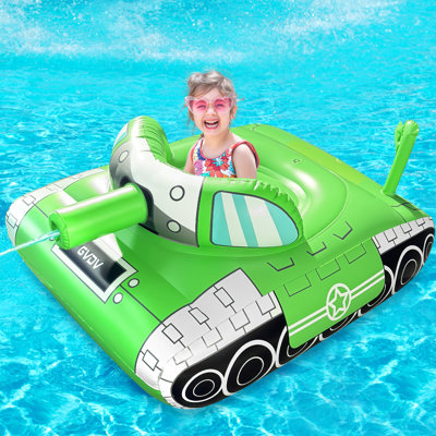 Gvdv Inflatable Tank Pool Float For Adults & Kids, 61" X 44" Ride-on Float With Water Squirt Guns, Ideal For Summer Beach & Pool Party Water Battle Games