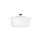 Le Creuset Enameled Cast Iron Signature Round Oven 5.5Qt - White, Crucible Ss Knob
