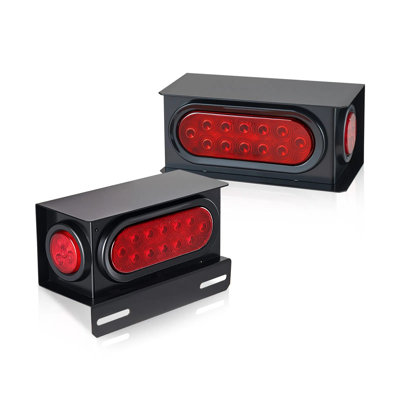 10-30V LED Trailer Tail Light Kit, 2 Pcs, with Stop, Brake, Turn, Tail, and Clearance Lights, Waterproof, for Boat Truck Camper RV