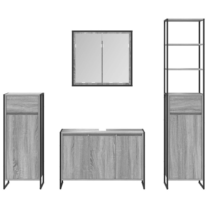 Vanity & Mirror Set, Grey