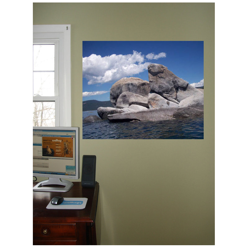 Décalcomanie murale bleu fixe, H 39 po x l 48 po