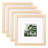 8X8 Picture Frames Made Of Solid Wood With Plexiglass, Display Pictures 4X4/6X6 With Mat Or 8X8 Without Mat Set Of 4 For Tabletop And Wall Mounting, Oak Wood