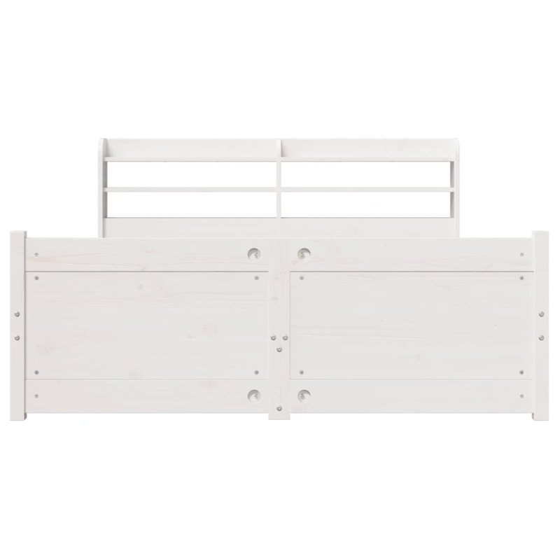 Bed Frame With Headboard Without Mattress, 150 x 218cm, White