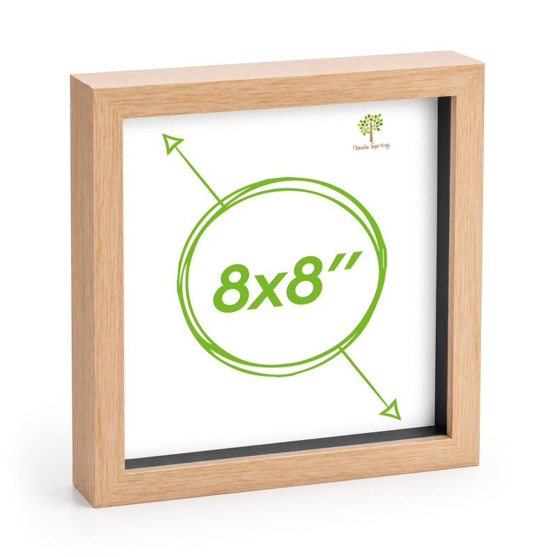 Nicola Spring - 3D Box Photo Frame, 22.5cm H x 22.5cm W x 3.5cm D, Beige
