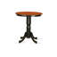 Ensemble de comptoir de cuisine 3 pièces pour petits espaces comprenant une table ronde avec piédestal et 2 chaises, noir et cerise-940645460