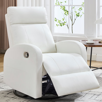 Siru 30.3'' Faux Leather Swivel Reclier Chair