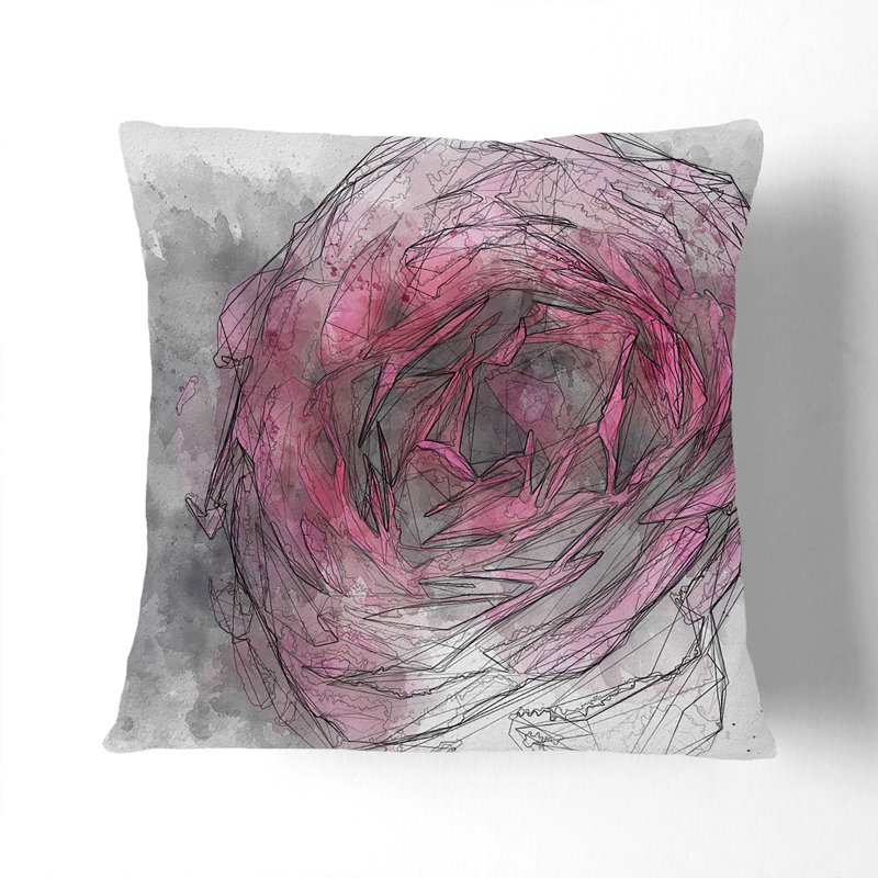 Abstract Square Throw Cushion, 55cm H x 55cm W x 20cm D, Black