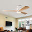 Ventilateur de plafond encastré à profil bas en bois massif de 52 pouces avec lumière, application et télécommande, moteur à courant continu réversible à 6 vitesses, ventilateur à DEL à intensité variable 3CCT et à DEL pour le salon de la chambre à coucher-131129291