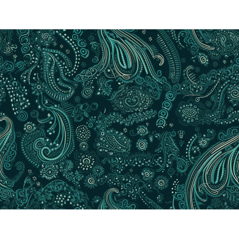 Polyester Comforter, Queen Comforter, Black/Green Paisley
