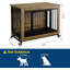 Cage pour chien 38,6 po en bois rustique avec 3 portes