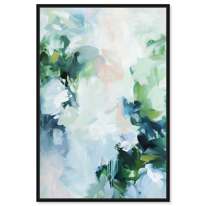 «Swirling Ether», impression sur toile encadrée bleue par Art Remedy, cadre noir, 20 x 30, 31"H x 21"W, Black Frame