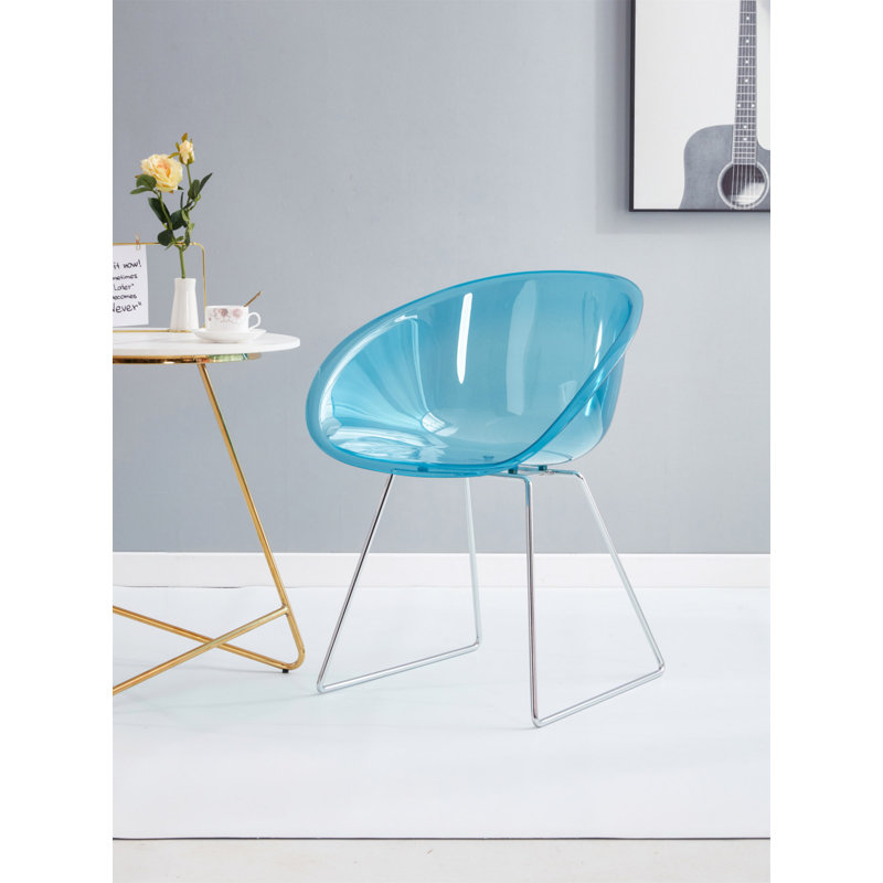 Chaise d'appoint transparente, demi-cercle, 2 pièces par ensemble, Bleu clair