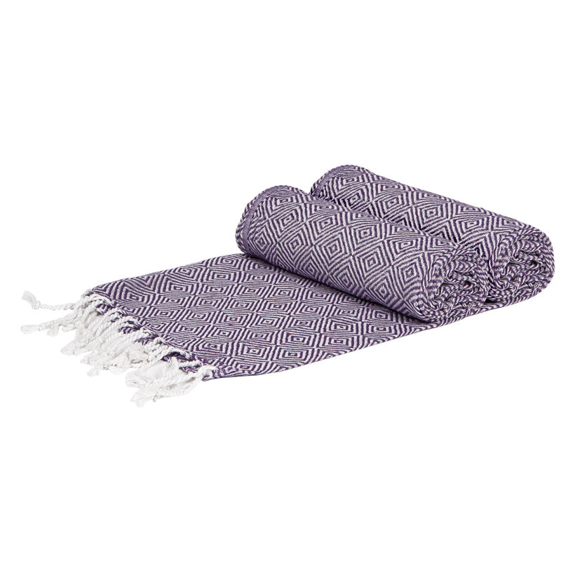 Nicola Spring - Turkish Cotton Chevron Bath Towels - 172 x 90cm, Purple