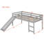 Lit mezzanine simple avec glissade, conception multifonctionnelle, gris